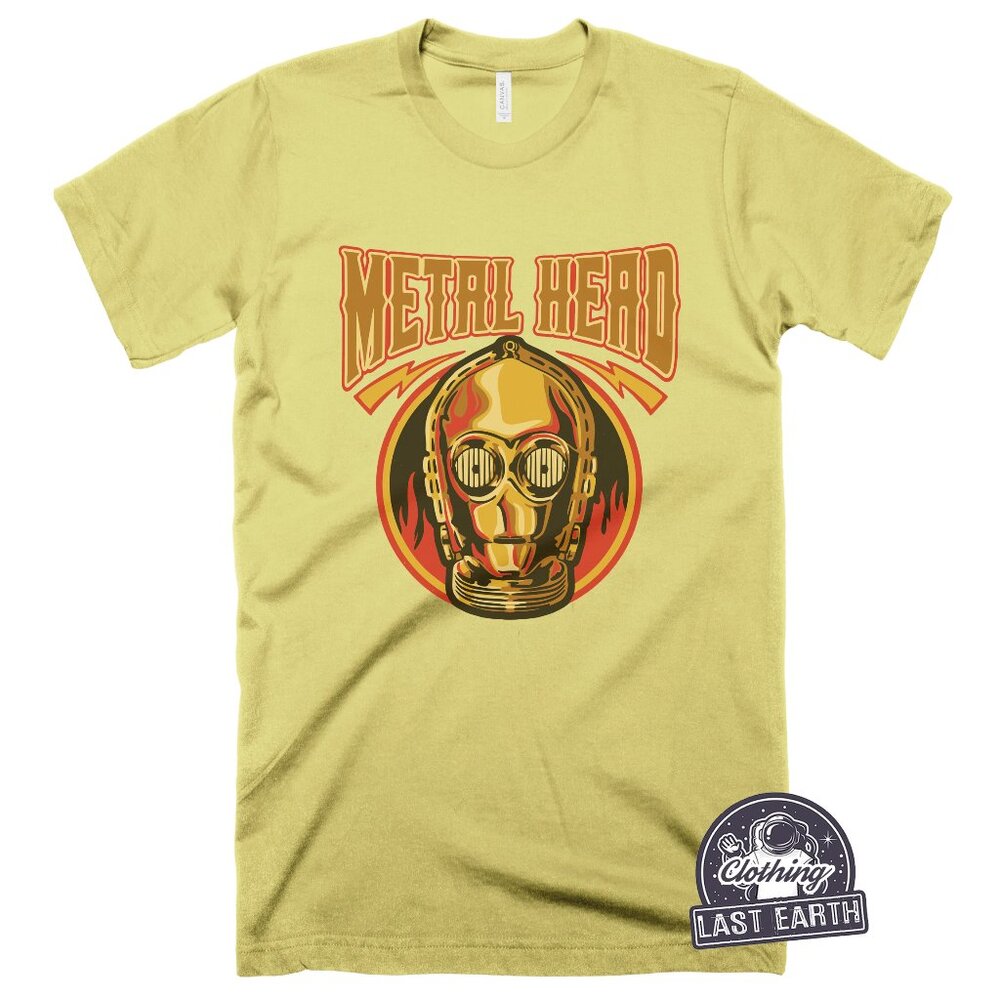 Metal Head Shirt Funny Star Wars Metalhead C-3PO Shirt Heavy Metal Music Shirt